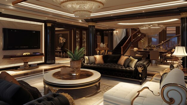 High-end residential accommodation displaying premium finishes and lavish design elements